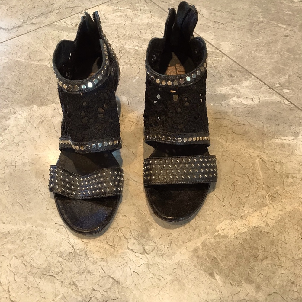 Black Lace & Stud Sandles